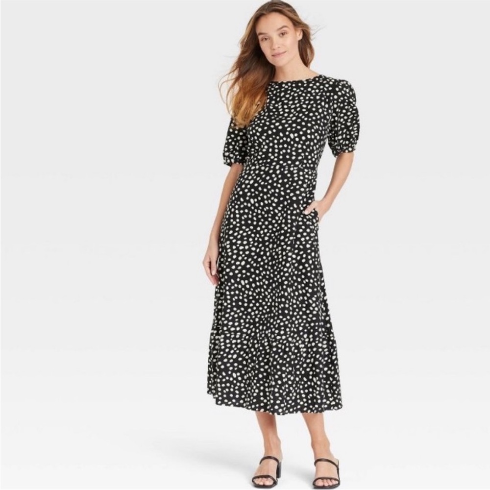 Women's Black and White Polka Dot Dress
